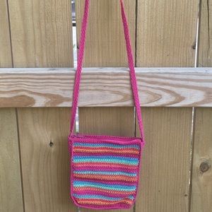 Knit rainbow purse